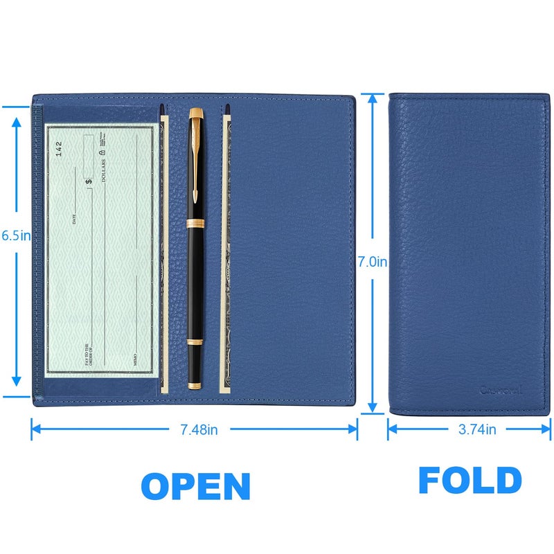 CASMONAL Premium Leather Checkbook Cover for Men and Women Checkbook Holder Wallet RFID Blocking - Image 4